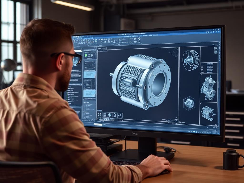 Portable CMM in use on machined part